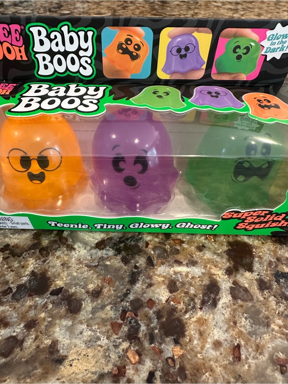 NEE DOH Baby Boos Glow-In-The-Dark Ghosts - Orange, Purple, Green - Picture 3 of 6